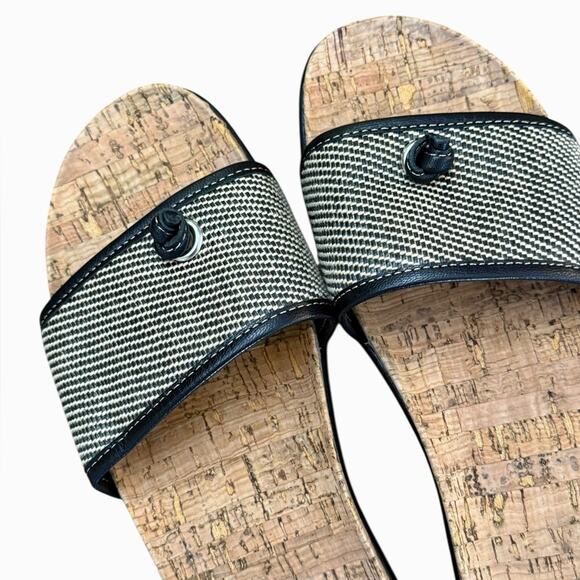 NWOT Donlad Pliner Farrah Black Canvas Slide Sandals – 10M - Picture 5 of 10